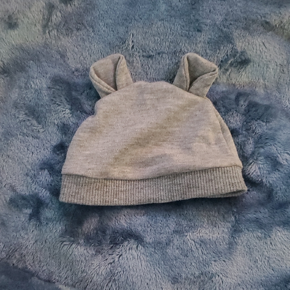 Gray Kids Bunny Ear Hat